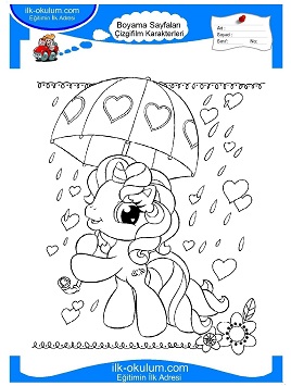 Çocuklar İçin My Little Poni Boyama Sayfaları 